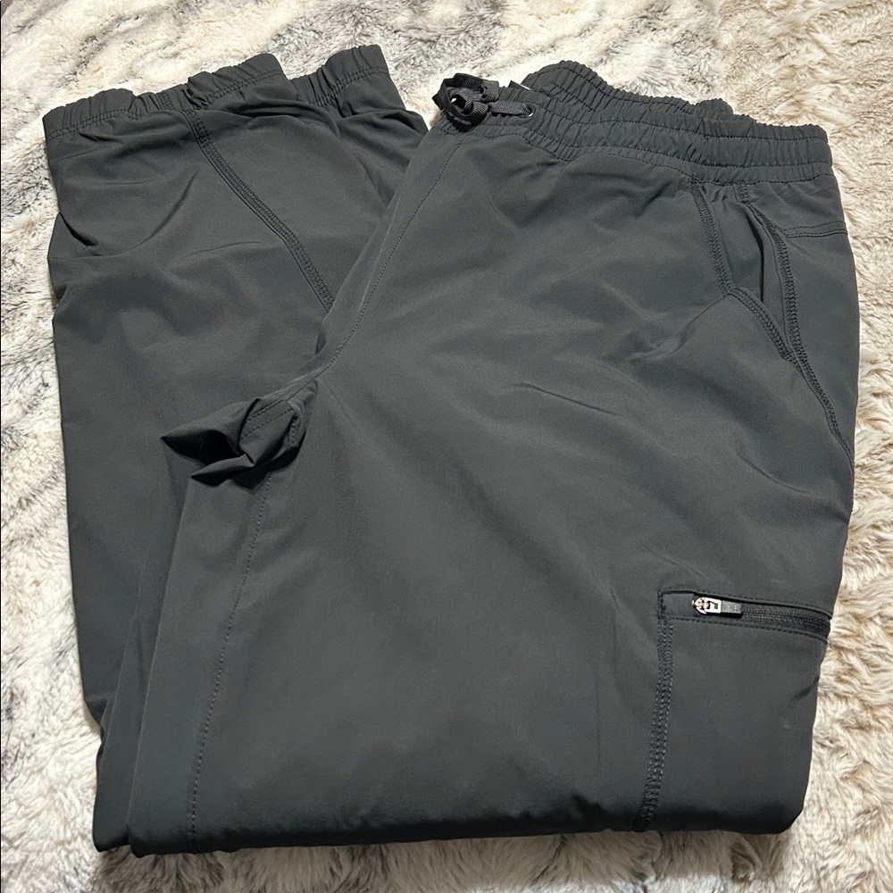 Eddie Bauer boyfriend pull on fleece lined cargo joggers grey size 12